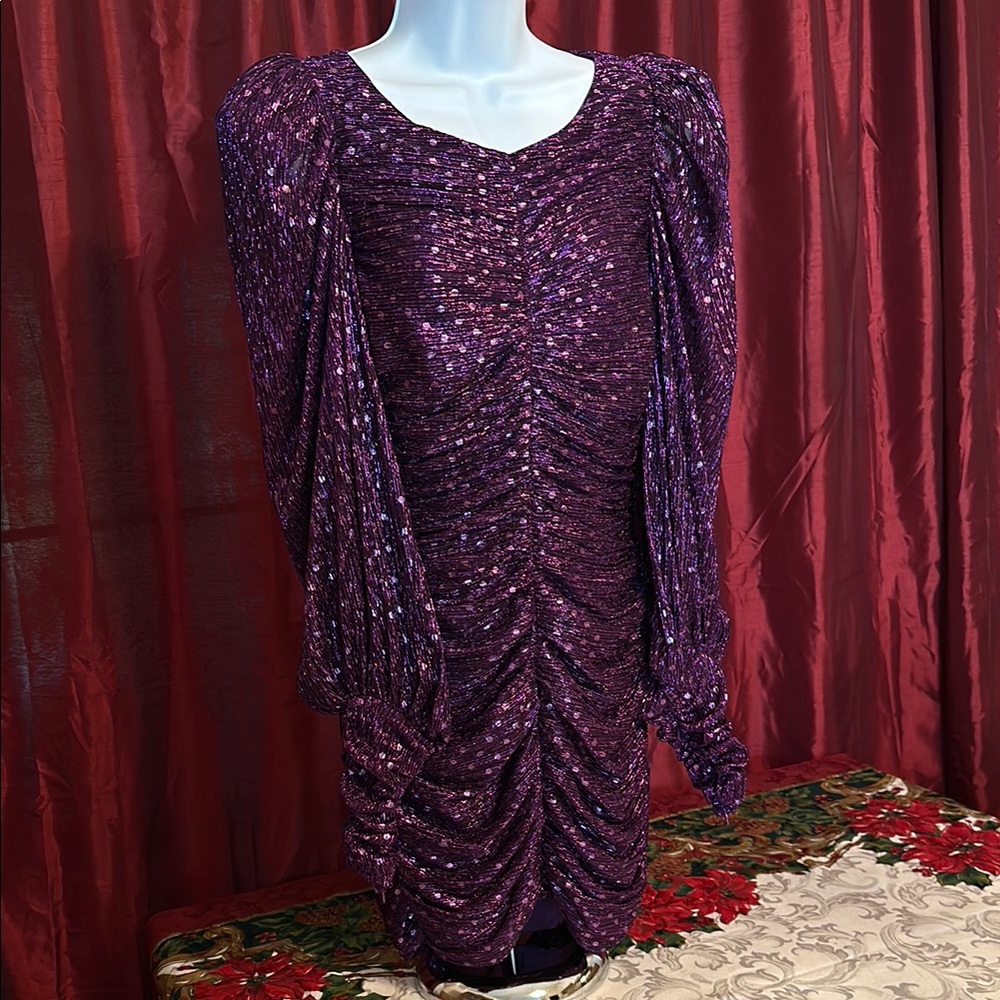 For Love And Lemons Purple Long Sleeve Bodycon Dress